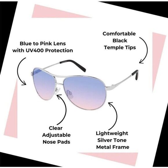 Jessica Simpson Women J106 SLV Stylish UV Protective Metal Aviator Sunglasses - Picture 7 of 9